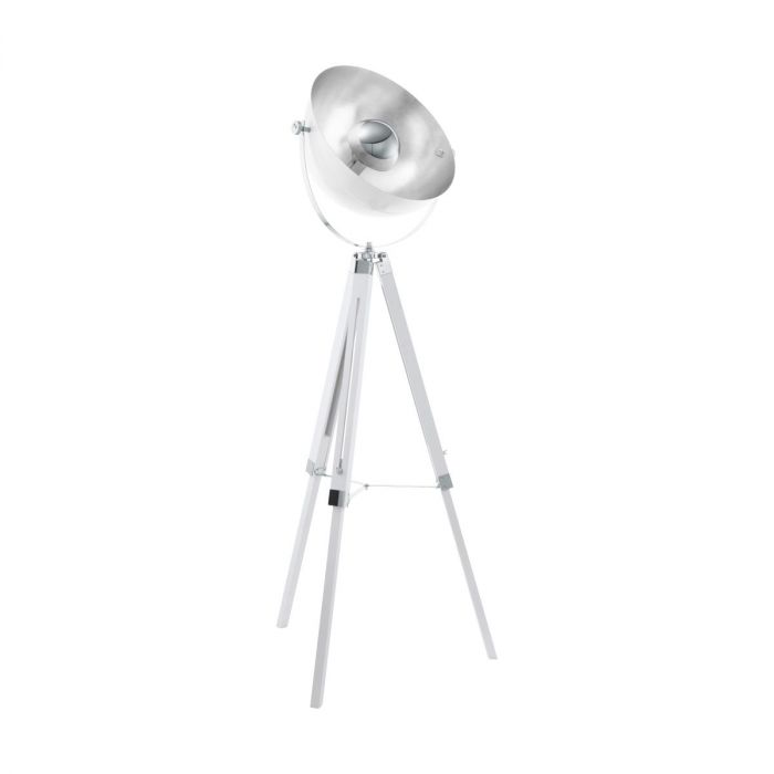 EGLO Vintage COVALEDA Retro Stehlampe E27 weiss, chrom, silber