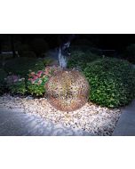 LED Solarlampe Kugel 400mm im Dekorgeflecht silber antik von Globo