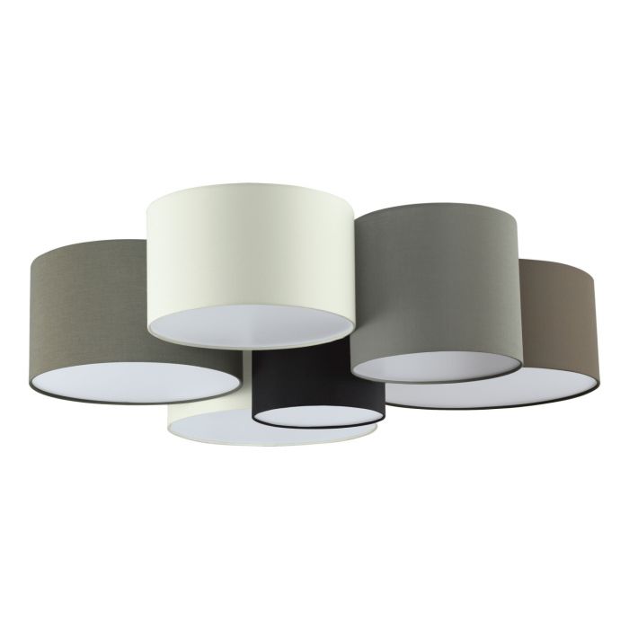 LED Design Deckenstrahler Wohnzimmer Textil Leuchte  Energiesparlampe grau weiß 