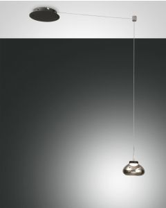 LED Hängeleuchte schwarz Rauchglas Fabas Luce Smartluce Arabella 14x350cm 720lm dimmbar
