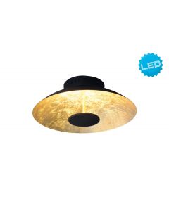 LED Deckenleuchte schwarz, Blattgold Design Näve Firenze 40cm 900lm